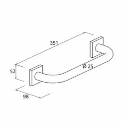 Bravat Quaruna Mattschwarz Badewannengriff 35 Cm