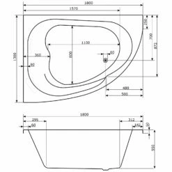 Caribia Delta XL Premium Whirlpool 180 X 130 Cm Mit Schürze, Für Ecke Links -Wanne Verkaufsladen caribia badewannen eck delta xl premium 5927974