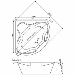 Caribia Vanaty Premium Whirlpool 149 X 149 Cm Ohne Schürze -Wanne Verkaufsladen caribia badewannen eck vanaty premium whirlpool 5928019