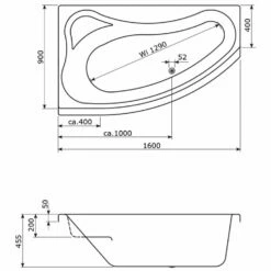 Caribia Mini Corner Badewanne 160 X 90 Cm , Für Ecke Links Mit Schürze -Wanne Verkaufsladen caribia badewannen mini corner 160 x 9185025
