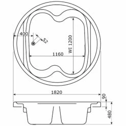 Caribia Vidal Premium Whirlpool 182 X 182 Cm Ohne Schürze, Rund -Wanne Verkaufsladen caribia badewannen ovalbadewannen vidal premium whirlpool 5928049