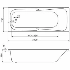 Caribia Rhodos Premium Whirlpool 190 X 75 Cm Mit Schürze -Wanne Verkaufsladen caribia badewannen rechteckbadewannen rhodos premium whirlpool 5927998