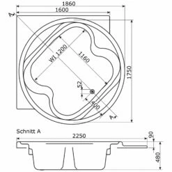 Caribia Vidal Premium Badewanne 186 X 186 Cm, Für Ecke, Ohne Schürze -Wanne Verkaufsladen caribia badewannen vidal premium 186 x 9185037