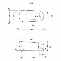 Duravit DuraFaro Badewanne 150 X 70 Cm -Wanne Verkaufsladen duravit badewannen durafaro 150 x 70 11028625