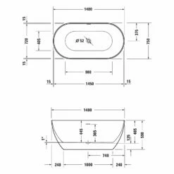 Duravit DuraKanto Badewanne 150 X 75 Cm -Wanne Verkaufsladen duravit badewannen durakanto 150 x 75 11026975