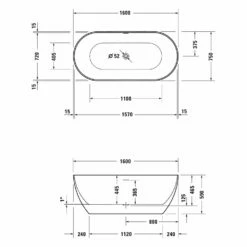Duravit DuraKanto Badewanne 160 X 75 Cm -Wanne Verkaufsladen duravit badewannen durakanto 160 x 75 11026978