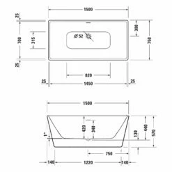 Duravit DuraSkye Badewanne 150 X 75 Cm -Wanne Verkaufsladen duravit badewannen duraskye 150 x 75 11027893