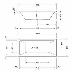 Duravit No. 1 Rechteck-Badewanne 180 X 80 Cm Mit 2 Rückenschrägen