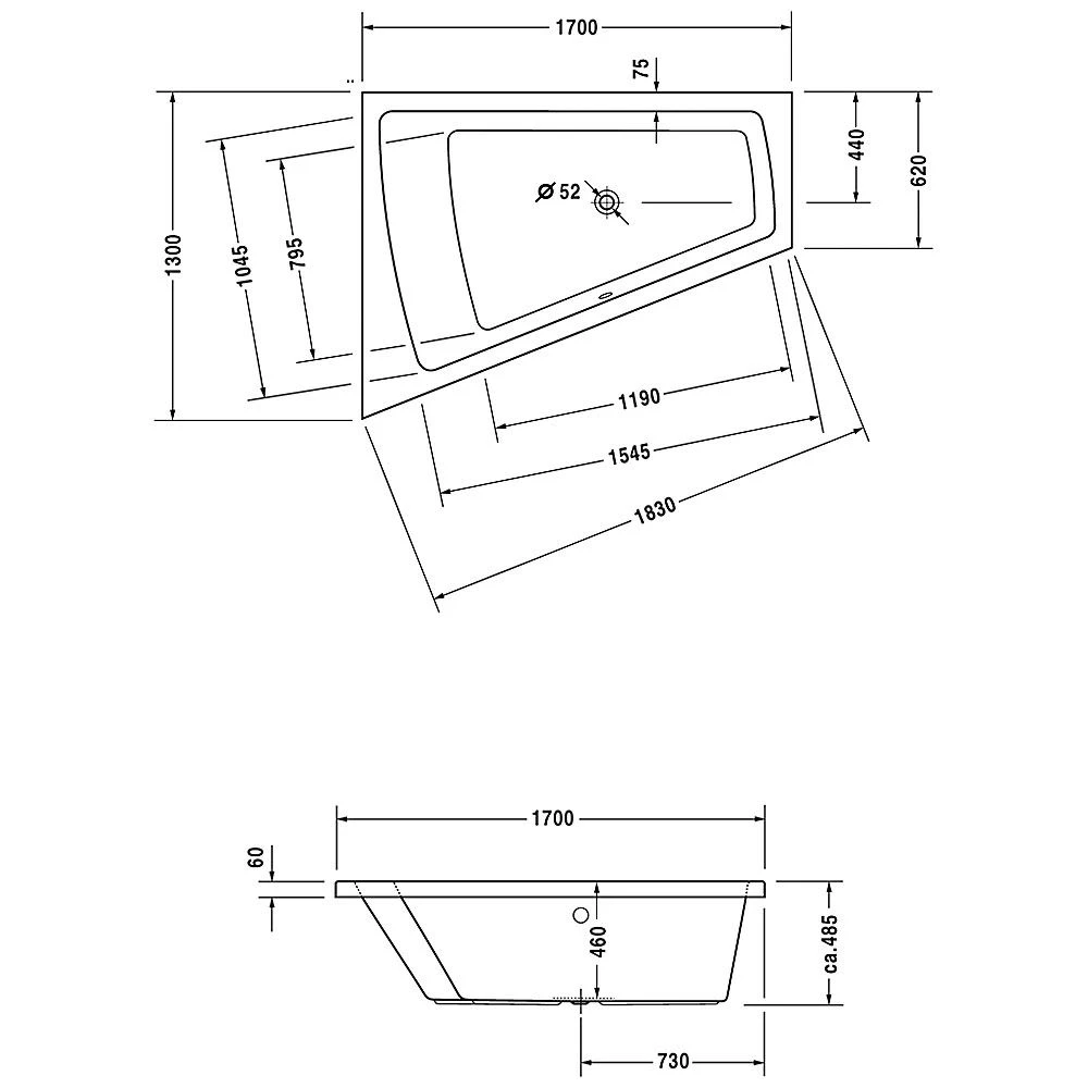 Duravit Paiova Eck-Badewanne 170 X 130 Cm Ecke Links 4 Duravit Paiova Eck-Badewanne 170 X 130 Cm Ecke Links – Bild 2
