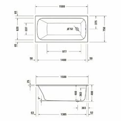 Duravit Qatego Rechteck-Whirlwanne Mit Air-System 150 X 75 Cm, Einbauversion