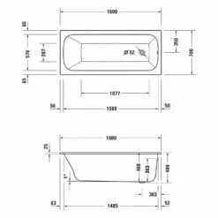 Duravit Qatego Rechteck-Whirlwanne Mit Jet-System 160 X 70 Cm, Einbauversion