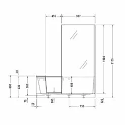 Duravit Shower & Bath Dusch-Badewanne Für Nische, Glas Rechts 170 X 75 Cm -Wanne Verkaufsladen duravit shower bath dusch badewanne nische 6214735