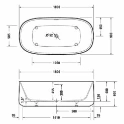 Duravit Zencha Freistehende Whirlwanne 180 X 90 Cm -Wanne Verkaufsladen duravit zencha badewannen freistehende whirlwanne 180 8355034