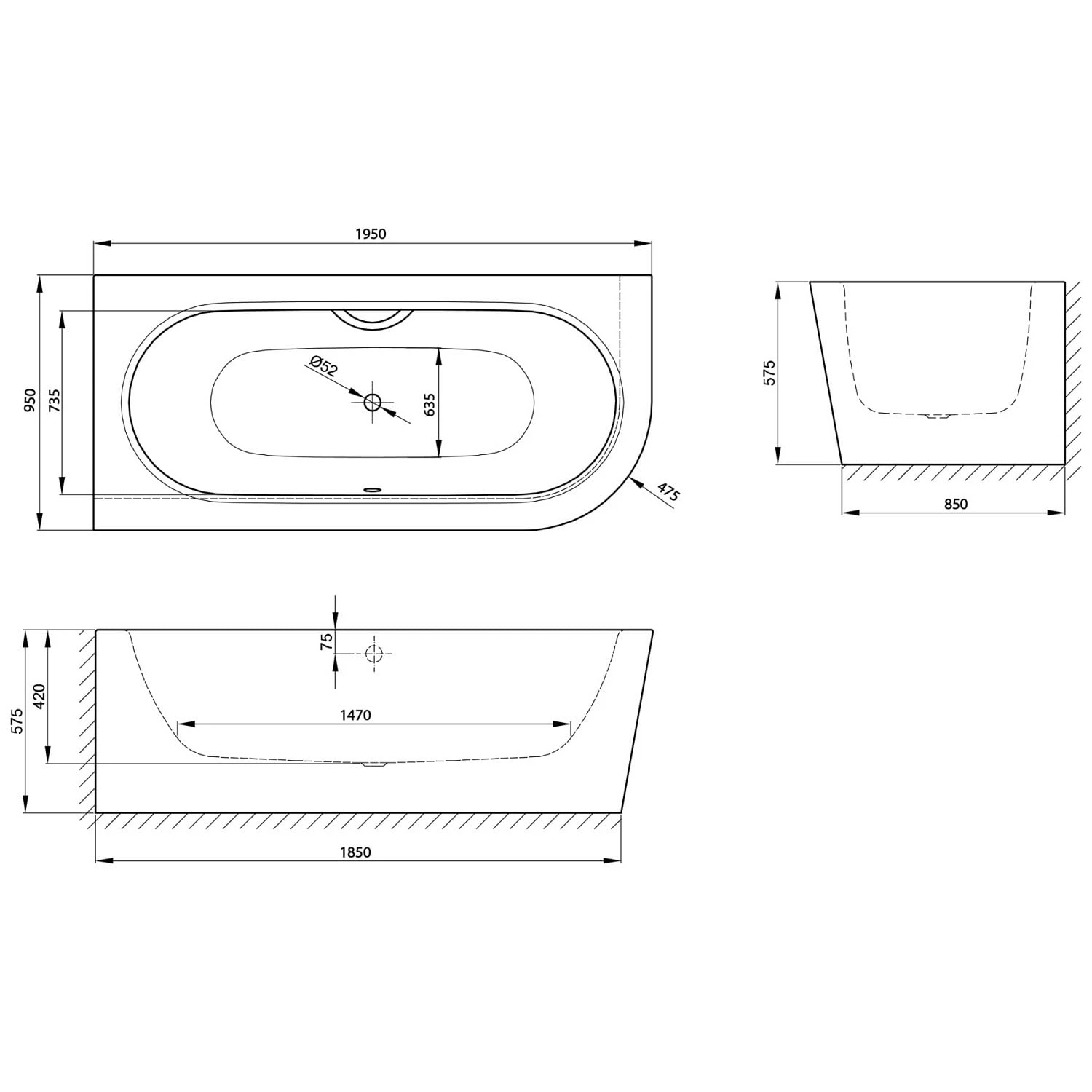 Bette Starlet IV Silhouette Eckbadewanne 195 X 95 X 42 Cm Mit Antirutsch Sense 5 Bette Starlet IV Silhouette Eckbadewanne 195 X 95 X 42 Cm Mit Antirutsch Sense – Bild 3