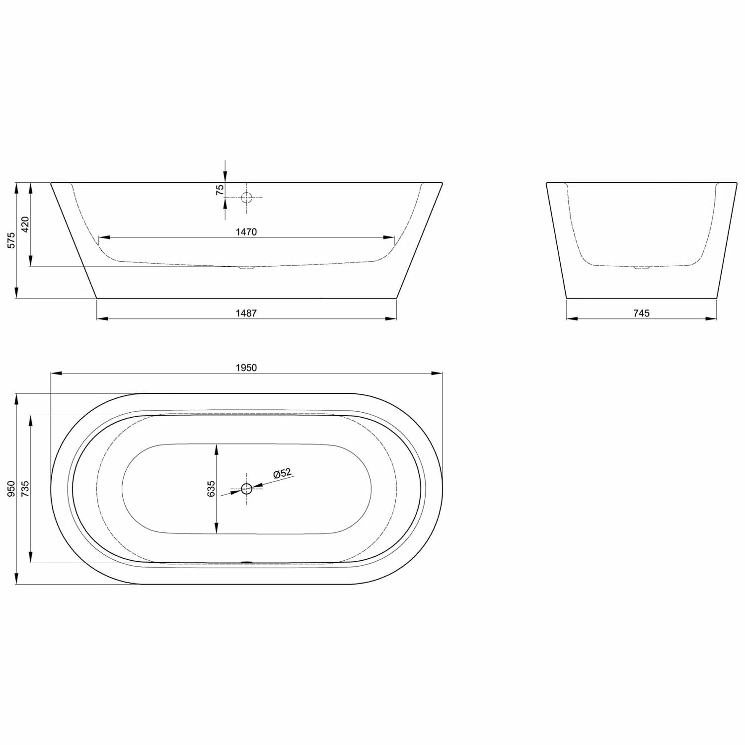 Bette Starlet Oval Silhouette Badewanne 195 X 95 Cm 4 Bette Starlet Oval Silhouette Badewanne 195 X 95 Cm – Bild 2