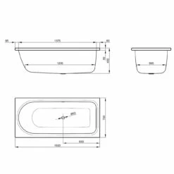 Bette Ocean Badewanne 150 X 70 Cm, Überlauf Hinten -Wanne Verkaufsladen hersteller bette badewannen rechteckbadewannen ocean 150 2684284