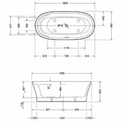 Duravit Cape Cod Badewanne Freistehend 185,5 X 88,5 Cm -Wanne Verkaufsladen hersteller duravit badewannen cape cod freistehend 731532