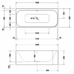Duravit Happy D.2 Plus Whirlwanne 180 X 80 Cm Ecke Links, Mit Air System