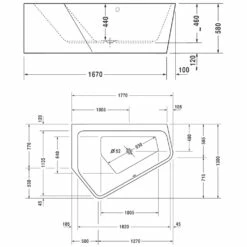 Duravit Paiova 5-Eck Badewanne Links, Mit Verkleidung 177 X 130 Cm -Wanne Verkaufsladen hersteller duravit badewannen paiova 5 eck 729040
