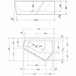 Duravit Paiova 5-Eck Badewanne Rechts, Mit Verkleidung 177 X 130 Cm -Wanne Verkaufsladen hersteller duravit badewannen paiova 5 eck 729041