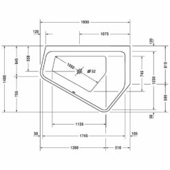 Duravit Paiova 5-Eck Whirlwanne 190 X 140 Cm Mit Combi-System E, Ecke Rechts