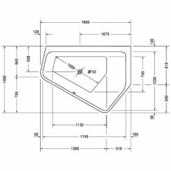 Duravit Paiova 5-Eck Whirlwanne 190 X 140 Cm Mit Combi-System P, Ecke Rechts