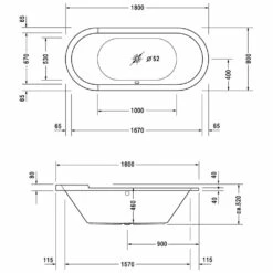 Duravit Starck Oval Badewanne 180 X 80 Cm