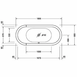 Duravit Starck Oval Whirlwanne 180 X 80 Cm Mit Combi-System P, Zwei Rückenschrägen
