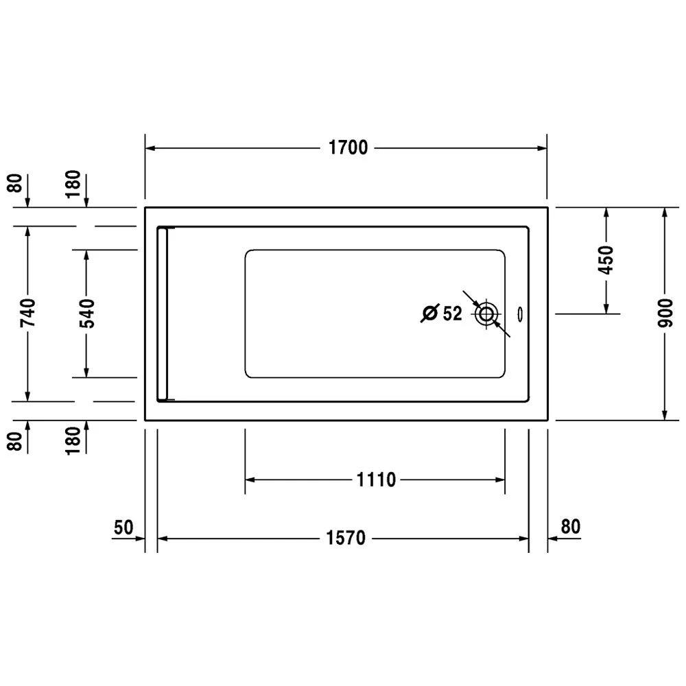 Duravit Starck Rechteck Whirlwanne 170 X 90 Cm Mit Combi-System P, Einer Rückenschräge 4 Duravit Starck Rechteck Whirlwanne 170 X 90 Cm Mit Combi-System P, Einer Rückenschräge – Bild 2