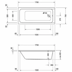Duravit D-Code Rechteck-Badewanne 170 X 75 Cm -Wanne Verkaufsladen hersteller duravit code badewannen rechteck 170 708890