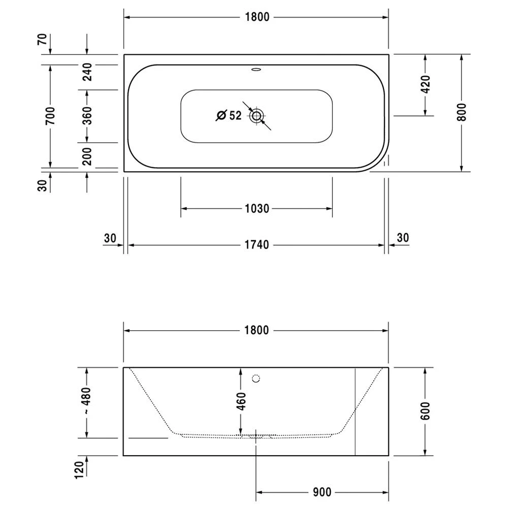 Duravit Happy D.2 Badewanne Rechteck 180 X 80 Cm, Mit Angeformter Acrylverkleidung 5 Duravit Happy D.2 Badewanne Rechteck 180 X 80 Cm, Mit Angeformter Acrylverkleidung – Bild 3