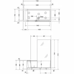 Duravit Shower & Bath Dusch-Badewanne Ecke Rechts 170 X 75 Cm -Wanne Verkaufsladen hersteller duravit shower bath dusch badewanne 1251701
