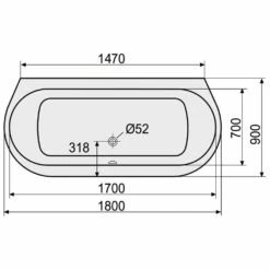 DUSCHOLUX Prime-Line Wall Ovalwanne 180 X 90 Cm -Wanne Verkaufsladen hersteller duscholux badewannen ovalbadewannen prime line 1068054