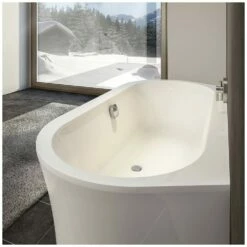 DUSCHOLUX Prime-Line Wall Ovalwanne 180 X 90 Cm Mit Integrietem Wasserzulauf