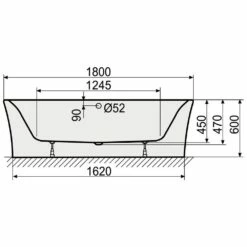 DUSCHOLUX Prime-Line Wall Ovalwanne 180 X 90 Cm Mit Integrietem Wasserzulauf -Wanne Verkaufsladen hersteller duscholux badewannen ovalbadewannen prime line 1341364