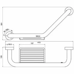 Emco Rondo 2 Wannengriff Mit Seifenkorb 41 Cm -Wanne Verkaufsladen hersteller emco bad accessoires serie rondo 501406