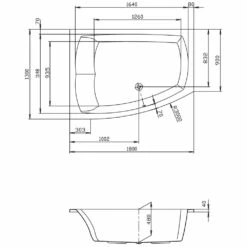 Hoesch Largo Eck-Badewanne 180 X 130 Cm Linke Ausführung