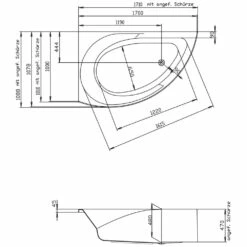 Hoesch Spectra Eck-Badewanne 170 X 100 Cm Linke Ausführung Mit Angeformter Schürze