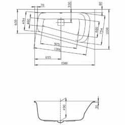Hoesch Thasos Eckbadewanne 150 X 100 Cm Rechte Ausführung -Wanne Verkaufsladen hersteller hoesch badewannen eckbadewannen thasos 150 598026