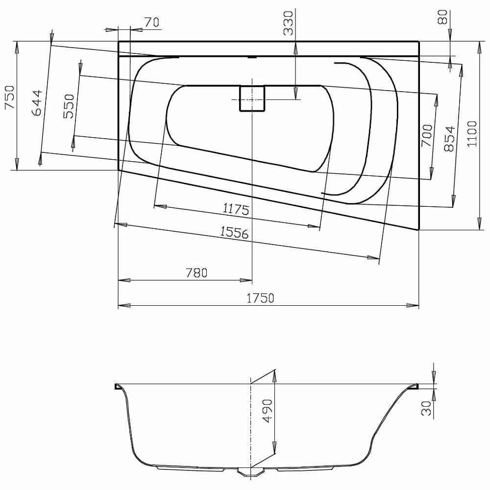 Hoesch Thasos Eckbadewanne 175 X 110 Cm Rechte Ausführung Ablaufabdeckung Weiß 4 Hoesch Thasos Eckbadewanne 175 X 110 Cm Rechte Ausführung Ablaufabdeckung Weiß – Bild 2