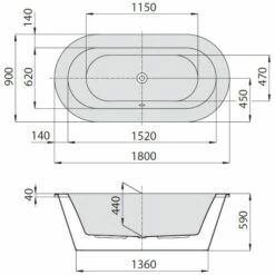 Hoesch Philippe Starck Edition 1 Freistehend Mit Außenverkleidung Acryl/ABS -Wanne Verkaufsladen hersteller hoesch badewannen freistehende philippe starck 529836