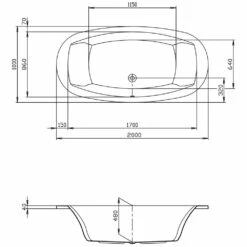 Hoesch Largo Oval-Badewanne 200 X 100 Cm
