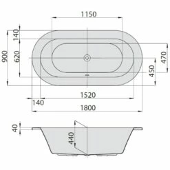Hoesch Philippe Starck Edition 1 Oval-Badewanne 180 X 90 Cm