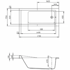 Hoesch Foster Rechteck-Badewanne 170 X 75 Cm