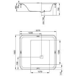 Hoesch Ergo+ Rechteck-Badewanne 207,5 X 195 Cm, Inkl. Bedienfeld Für Ablauf -Wanne Verkaufsladen hersteller hoesch badewannen whirlpools rechteckbadewannen ergo 1405341