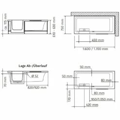 HSK Dusch-Badewanne Dobla 170 Cm Einstieg Links -Wanne Verkaufsladen hersteller hsk duschbadewanne dobla 170 cm 868389