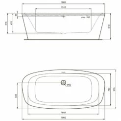 Ideal Standard Dea Freistehende Körperform-Badewanne 190 X 90 Cm -Wanne Verkaufsladen hersteller ideal standard badewannen premium freistehende 1403614