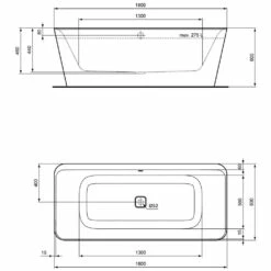 Ideal Standard Tonic II Freistehende-Körperform-Badewanne 180 X 80 Cm, Inkl. Ab- Und Überlauflaufgarnitur Und Wannenfüllfunktion -Wanne Verkaufsladen hersteller ideal standard badewannen premium tonic 819823