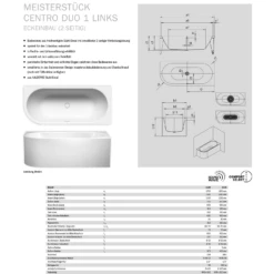 Kaldewei Centro Duo 1 Links 136 Eckbadewanne 180 X 80 Cm Mit Schwalleinlauf Und Vollantislip