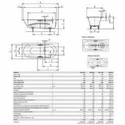 Kaldewei Vaio Set 946 Badewanne 180 X 80 Cm Mit Gegenüberliegendem Überlauf
